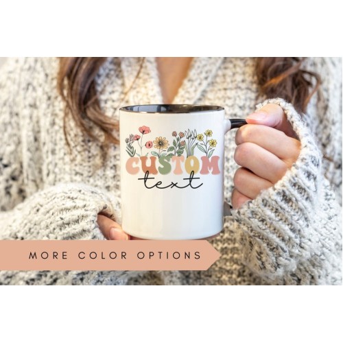 Custom Wildflower Mug, Custom Mug, Personalized Mug, Personalized Coffee Mug,Custom Family Mug, Make Your Own Mug, Custom Coffee Mug