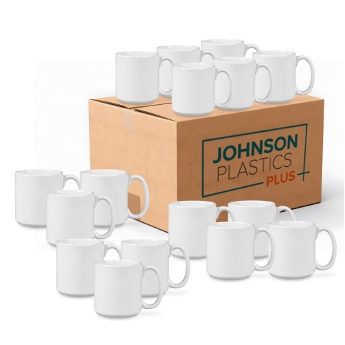 20lz White Ceramic Mug for Dye Thermal Transfer- (Case of 24) JPPlus Thermal Transfer Blank