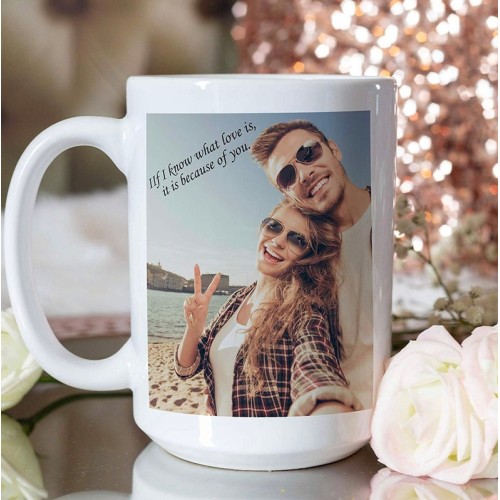 Custom Coffee Mug with Photo, Personalized Picture Coffee Cup, Anniversary Mug Gift for Him , Customizable Text Mug to Men, Gift for Dad