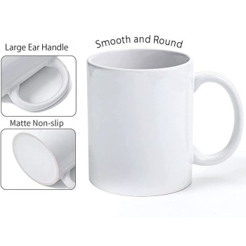 Thermal Transfer Mugs, Blank 11lz Coffee Mugs WhiteCeramic Cup (Set of 2)