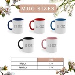 CUSTOM COFFEE MUG Colored Handle Mug 11 lz | Personalized Ceramic Tea Mug | Custom Mug For Her | Company Identifier Mug | Employee, Client Gift