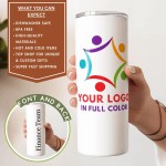 Custom Printed 20lz Tumbler, Corporate Cup with full color logo, Custom Printed Travel Mug, Company Identifier Wholesale Bulk Insulated Tumblers