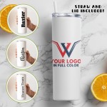 Custom Printed 20lz Tumbler, Corporate Cup with full color logo, Custom Printed Travel Mug, Company Identifier Wholesale Bulk Insulated Tumblers