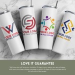 Custom Printed 20lz Tumbler, Corporate Cup with full color logo, Custom Printed Travel Mug, Company Identifier Wholesale Bulk Insulated Tumblers